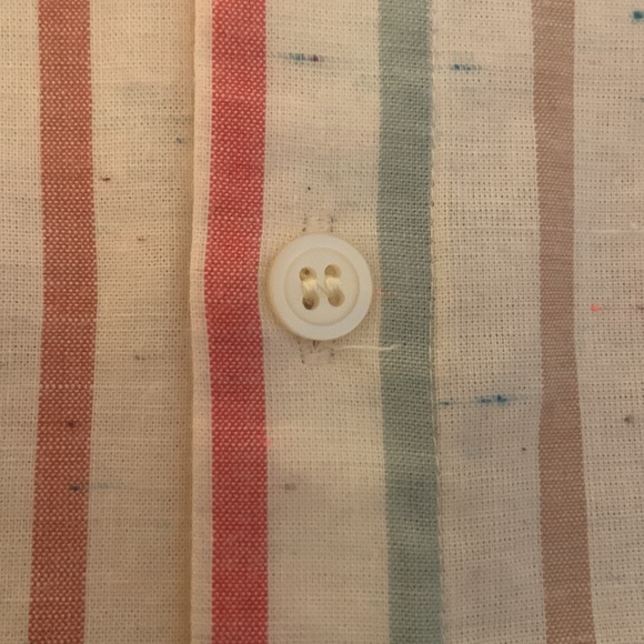 Madewell Linen Multicolor Striped Tie Boxy Top Size M Like New - Picture 3 of 5